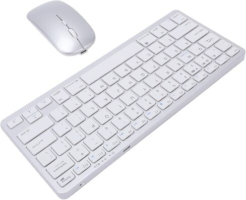 GOWENIC Wireless Keyboard and Mouse Set, Bluetooth 5.0 2.4G Rechargeable Combo with Scissor Keys and Shortcuts for Pro Air Laptops Tablets in Kuwait