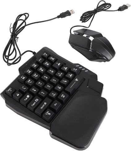 Fabater Single Hand Gaming Keyboard and Mouse Combo, RGB Backlit One Hand Gaming Keypad with Mouse Converter, 4 in 1 Kit with Adjustable Phone Stand for iOS Mobile, No in Kuwait