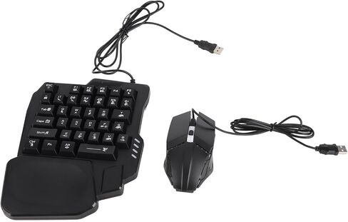 Fabater Single Hand Gaming Keyboard and Mouse Combo, RGB Backlit One Hand Gaming Keypad with Mouse Converter, 4 in 1 Kit with Adjustable Phone Stand for iOS Mobile, No in Kuwait