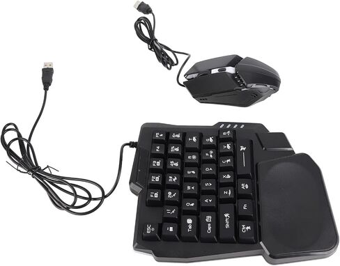 Fabater Single Hand Gaming Keyboard and Mouse Combo, RGB Backlit One Hand Gaming Keypad with Mouse Converter, 4 in 1 Kit with Adjustable Phone Stand for iOS Mobile, No in Kuwait