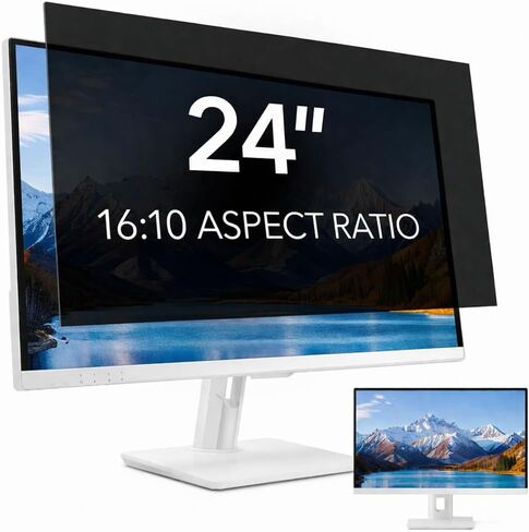 2 Pack 24 inch Computer Privacy Screen Filter for 16:10 Aspect Ratio Widescreen Monitor,24in Curved Computer Monitor Privacy Shield Anti Glare Eye Protection, Anti-Scratch Removable Protector Film in Saudi Arabia
