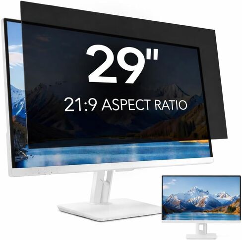 2 Pack 29 inch Computer Privacy Screen Filter for 21:9 Aspect Ratio Widescreen Monitor,29in Curved Computer Monitor Privacy Shield Anti Glare Eye Protection, Anti-Scratch Removable Protector Film in Saudi Arabia