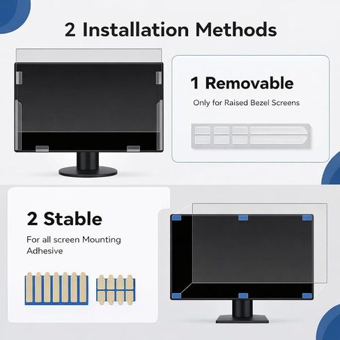 2 Pack 25 inch Computer Privacy Screen Filter for 16:9 Aspect Ratio Widescreen Monitor,25in Curved Computer Monitor Privacy Shield Anti Glare Eye Protection, Anti-Scratch Removable Protector Film in Saudi Arabia
