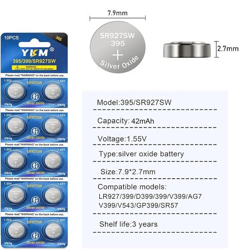 SR927SW 395 Watch Battery 20 Pack 399 LR927 AG7 1.55V Silver Oxide Battery in Kuwait