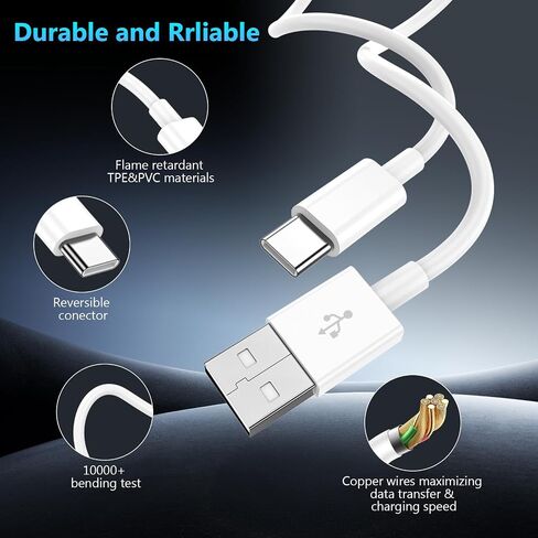 كابل USB A إلى USB C 3 عبوات [3FT+6FT+10FT] سلك شحن سريع CarPlay in Kuwait