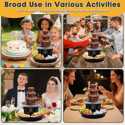 16oz Chocolate Fountain, 3-Tier MINI Chocolate Fondue Fountain with 6PCS Fondue Fork and Removal Tray for Treats/Fruits/Nuts in Saudi Arabia