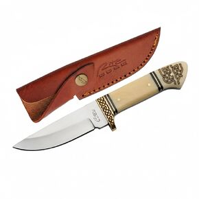 SZCO Full Tang Banded Celtic Hunting Knife 8 Inch - Camping Knife with Bone Handle, Stainless Steel Blade & Sheath - Pocket Knife for Hunting, Camping & Outdoor uses - Knives for Men in Saudi Arabia