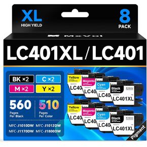 LC401XL LC401 Ink Cartridges Compatible for Brother MFC-J1010DW 8-Pack in Saudi Arabia
