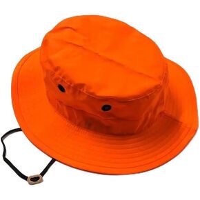 Blaze Orange Boonie Hat, Water Resistant, Made in The USA, Military Wide Brim Boonie Cover-Jungle Hat in Saudi Arabia