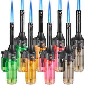8 Pack Butane Torch Lighter, Mini Refillable Windproof Jet Flame Lighters with Safety Lock, Refillable Adjustable Flame Butane Gas Lighter for Candle Camping Fireplace BBQ Grill(Fuel Not Included) in Saudi Arabia