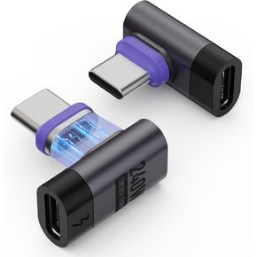 محول USB C مغناطيسي 240 وات (عبوة من قطعتين)، موسع محول USB C ذكر إلى النوع C أنثى من النوع C بسرعة 480 ميجابت في الثانية PD3.1 شحن سريع لهاتف iPhone15/Macbook/iPad Pro/Rog Ally/الكمبيوتر اللوحي (يمين) in Kuwait
