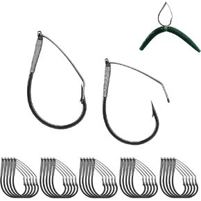 Small Weedless Wacky Rig Hooks - Fish Circle Hook for Wacky Worm & Neko Rig Fishing - 25 Pack Saltwater & Freshwater Bass Hooks（2/0#_25pcs in Kuwait