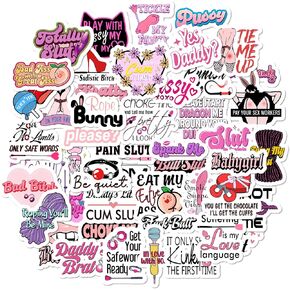 50pcs BDSM Stickers Pack, Vinyl Stickers for Adults, Bondage & Kinky Stickers for Laptops, Water Bottles, Guitars, Computers, Phones & More in Kuwait