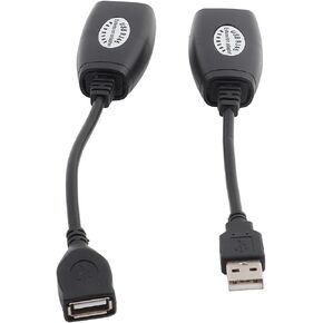 USB 2.0 to RJ45 Adapter, USB Male Female to RJ45 Ethernet Extension Extender Network Adapter Cable Wired LAN, Over Cat 6/5 in Kuwait