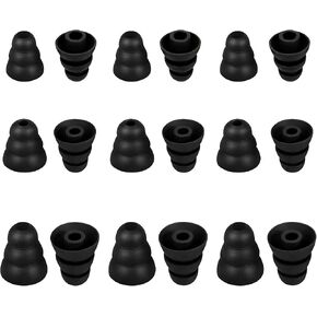 9 Pairs Replacement Earbud Tips Triple Flange Ear Tip for Most in Ear Headphones (Inner Hole 3.8mm) Earbud Covers Triple Flange Noise Isolate Silicone Ear Bud Tips, Black S M L in Saudi Arabia