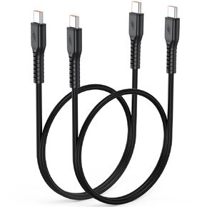 USB C to USB C Cable 2ft 2 Pack, Short 60W Fast Charging, Silicone Cord in Kuwait