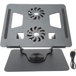 Laptop Cooling Pad, Heavy Notebook Cooler Adjustable Laptop Stand Portable Laptop Riser Aluminum Laptop Stand Notebook Gaming Fan Stable Stand for Devices 11 to 17.3 Inches in Saudi Arabia