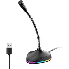 NPTCL USB Computer Microphone, Noise Cancelling PC Mic with RGB Light in Kuwait