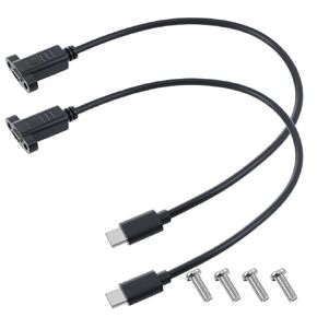 2PCS USB C Male to Female Cable, USB C 3.2Panel Mount Adapter Cable 20gbps Panel Mount Connector for Charging,Data Sync, Video,Audio,Compatible with Laptop,Tablet,Smartphone (30cm/1ft) in Saudi Arabia
