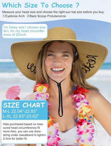 Floppy Beach Sun Hats for Women, Wide Brim Summer Straw Hat in Kuwait