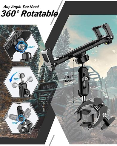 Metal UTV Tablet Mount for Square & Round Bar, Fits 1.1"-1.8" Tubes in Saudi Arabia