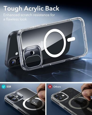 ESR for iPhone 16 Case, Compatible with MagSafe, Shockproof Military-Grade Protection, Magnetic Phone Case for iPhone 16, Classic Hybrid Case (HaloLock), Clear in Kuwait