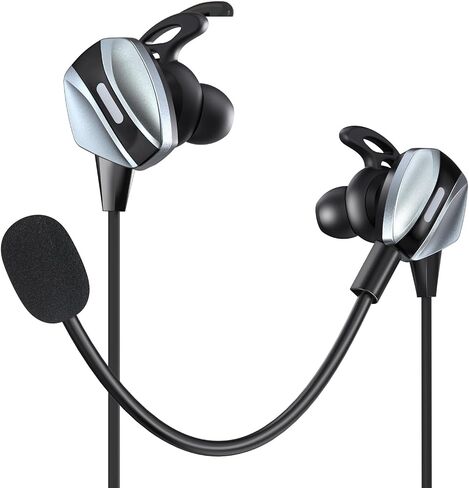 VersionTECH. Gaming Earbuds with Mic, in-Ear Gaming Headphones Wired with Microphone Dual Audio Drivers Noise Cancelling Stereo Bass 3.5mm Compatible for PC/PS5/PS4/Xbox/Nintendo/Switch/Mobile in Kuwait