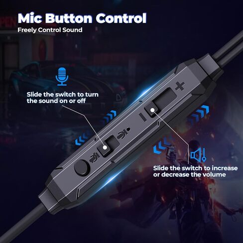 VersionTECH. Gaming Earbuds with Mic, in-Ear Gaming Headphones Wired with Microphone Dual Audio Drivers Noise Cancelling Stereo Bass 3.5mm Compatible for PC/PS5/PS4/Xbox/Nintendo/Switch/Mobile in Kuwait