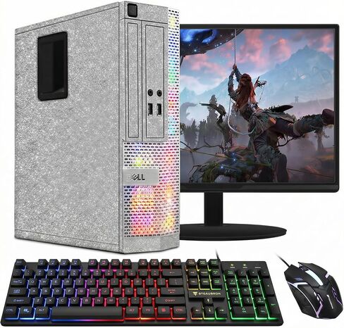Dell RGB Desktop PC Computer, Intel Core i7 up to 3.9G, 16GB RAM, 512GB SSD, WiFi, BT 5.0, New 24'' 1080 FHD Monitor, Windows 11 Pro (Renewed) in Kuwait