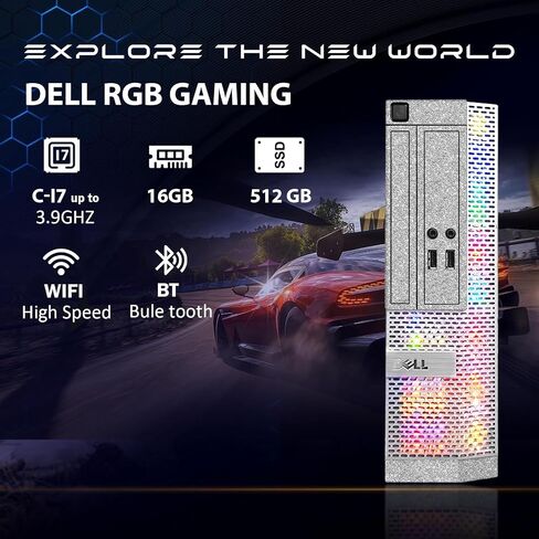Dell RGB Desktop PC Computer, Intel Core i7 up to 3.9G, 16GB RAM, 512GB SSD, WiFi, BT 5.0, New 24'' 1080 FHD Monitor, Windows 11 Pro (Renewed) in Kuwait