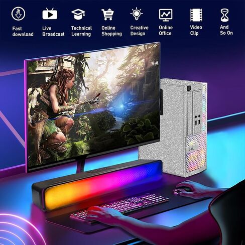 Dell RGB Desktop PC Computer, Intel Core i7 up to 3.9G, 16GB RAM, 512GB SSD, WiFi, BT 5.0, New 24'' 1080 FHD Monitor, Windows 11 Pro (Renewed) in Kuwait