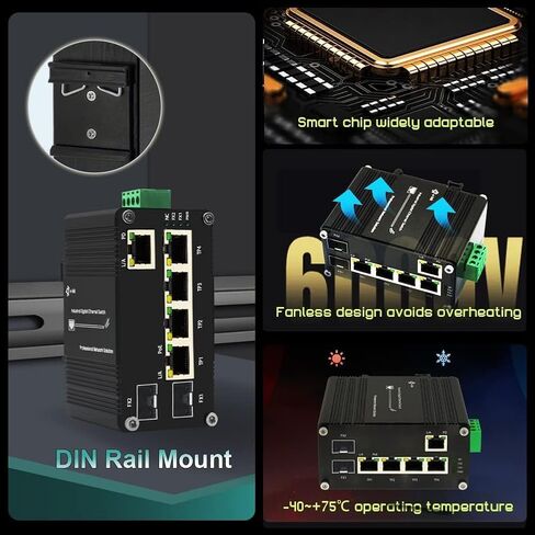 محول عبور صناعي 2 SFP + 5 منافذ جيجابت بو إي in Kuwait