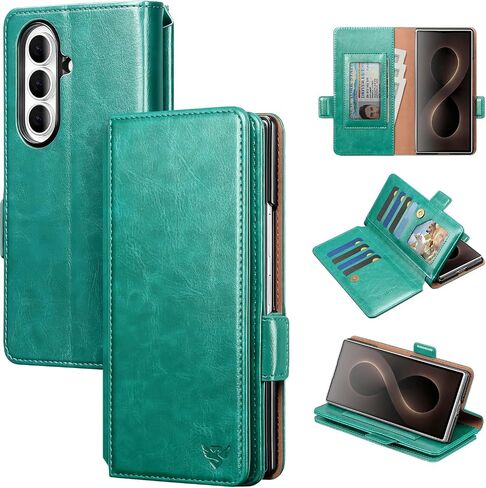 for Samsung Galaxy Z Fold 8 Case Wallet with Card Holder,Brown in Kuwait