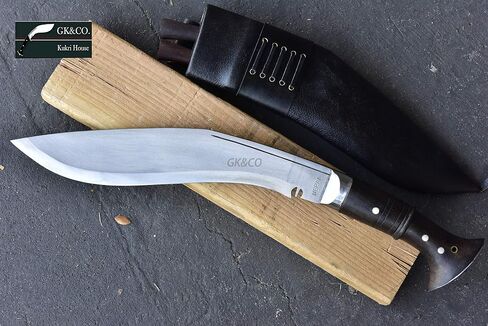 GK&CO. Kukri House Authentic Knife-12 Blade World War II 'The Survival Alive' Kukri/Khukuri Full Tang with Black Leather Sheath-Handmade in Nepal -Warehoused & Ship from USA… in Saudi Arabia