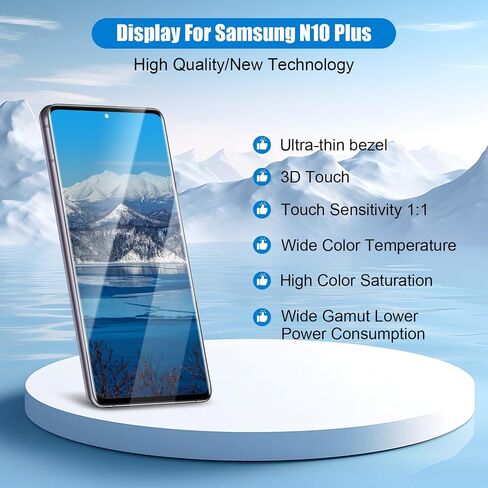 for Samsung Galaxy Note 10 Plus LCD Screen Replacement SM-N975 SM-N976 6.8" LCD Display Touch Digitizer Assembly with Black Frame[US Version](Without Fingerprint) in Kuwait