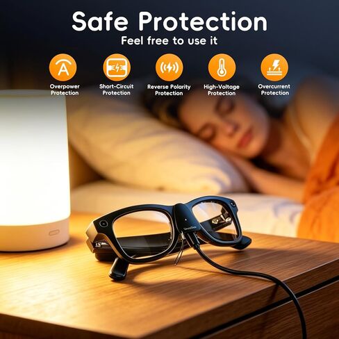 2 Pack USB C Charging Adapter Connector for Ray-Ban Meta AI Smart Glasses (Gen 1 & Gen 2) Wayfarer/Skyler/Headliner/Scriber & Oakley Meta HSTN, LED Indicator Portable Replacement Charger Accessories in Kuwait