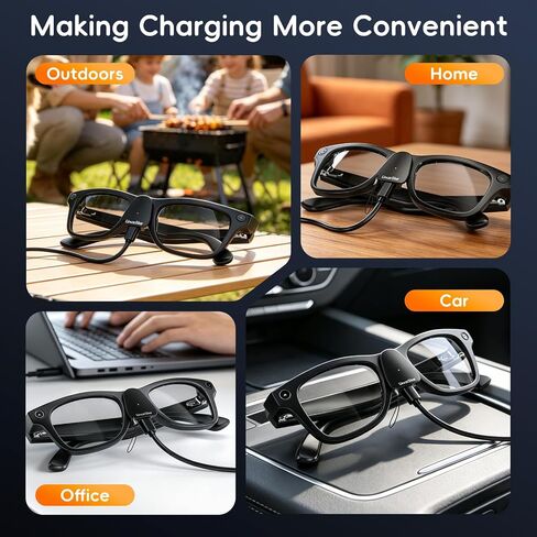 2 Pack USB C Charging Adapter Connector for Ray-Ban Meta AI Smart Glasses (Gen 1 & Gen 2) Wayfarer/Skyler/Headliner/Scriber & Oakley Meta HSTN, LED Indicator Portable Replacement Charger Accessories in Kuwait