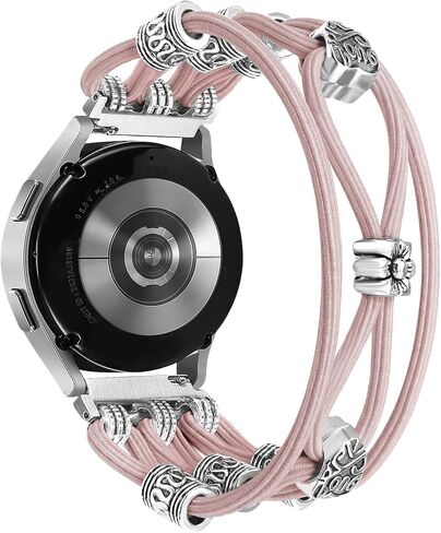 Newlibery Beaded Bracelet Compatible for Samsung Galaxy Watch 7/6/5/4/Active 2 40mm 44mm, 6 Classic 43mm 47mm, 5 Pro 45mm/Watch 4 Classic 42mm 46mm, 20mm Boho Stretchy Strap for Women in Saudi Arabia