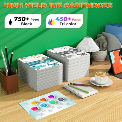 67XL Ink Cartridges Black/Color Combo Pack 2-Pack Compatible for HP 67XL 67 in Saudi Arabia