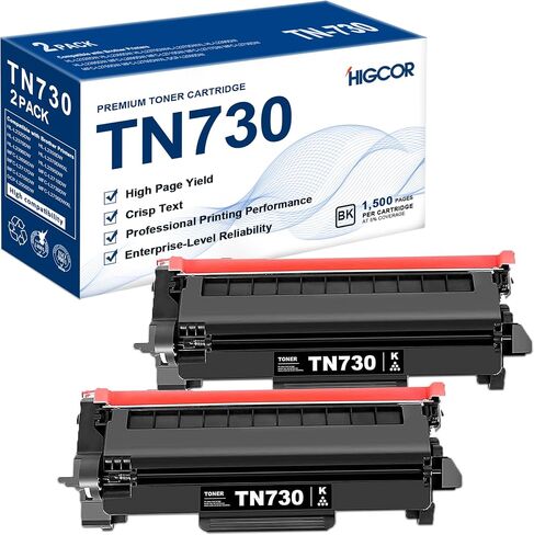 TN730 TN-730 Toner Cartridge 2-Pack Replacement for Brother TN730 Toner Cartridge - Black DCP-L2550DW MFC-L2710DW MFC-L2750DW HL-L2350DW HL-L2370DW HL-L2395DW HL-L2390DW Printer in Kuwait
