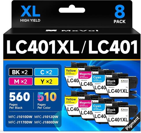 LC401XL LC401 Ink Cartridges Compatible for Brother MFC-J1010DW 8-Pack in Saudi Arabia