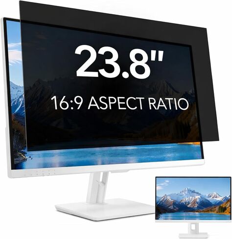 2 Pack 23.8 inch Computer Privacy Screen Filter for 16:9 Aspect Ratio Widescreen Monitor,23.8in Curved Computer Monitor Privacy Shield Anti Glare Eye Protection, Anti-Scratch Removable Protector Film in Saudi Arabia