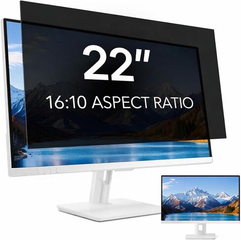 2 Pack 22 inch Computer Privacy Screen Filter for 16:10 Aspect Ratio Widescreen Monitor,22in Curved Computer Monitor Privacy Shield Anti Glare Eye Protection, Anti-Scratch Removable Protector Film in Saudi Arabia