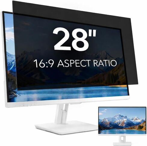 2 Pack 28 inch Computer Privacy Screen Filter for 16:9 Aspect Ratio Widescreen Monitor,28in Curved Computer Monitor Privacy Shield Anti Glare Eye Protection, Anti-Scratch Removable Protector Film in Saudi Arabia