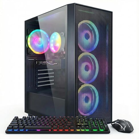 كمبيوتر مكتبي للألعاب من STGAubron، معالج Core I7، RX 580 16G، ذاكرة الوصول العشوائي 16G، SSD 512G in Kuwait