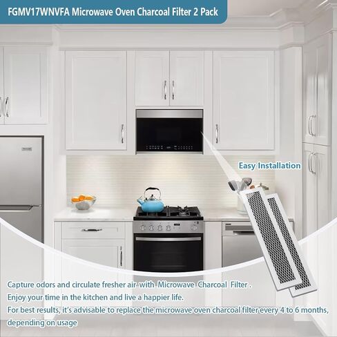 FGMV17WNVFA Microwave Charcoal Filter Fit for Frigidaire 10.28" x 2.2" in Saudi Arabia