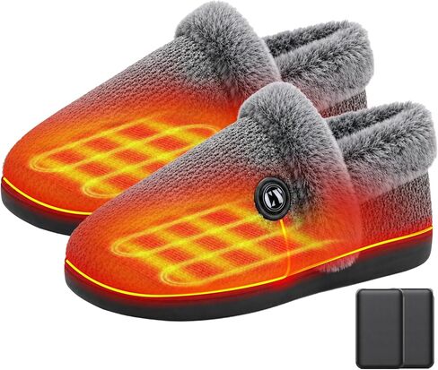 Heated Slippers for Men & Women, 5000mAh Rechargeable Electric Foot Warmers in Kuwait
