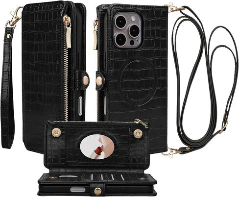 Crossbody Wallet Case for iPhone 15 Pro Max, White in Saudi Arabia