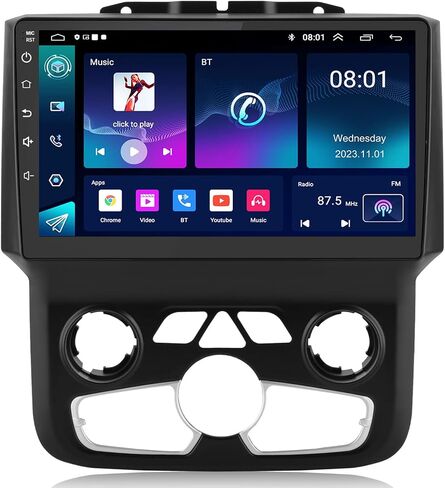 [8Core+64G] Android 15 Car Radio for Dodge RAM 1500/2500/3500 2013-2018(Manual and Auto AC), 9 Inch QLED Touch Screen Car Stereo with Wireless Carplay&Android Auto,GPS, WiFi, Bluetooth,FM,DSP in Kuwait