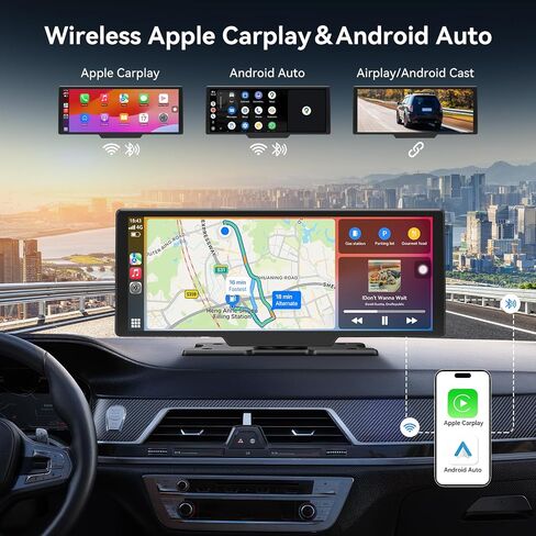 10.5" Portable Carplay Screen for Apple CarPlay&Android Auto,4K Dash Camera in Saudi Arabia